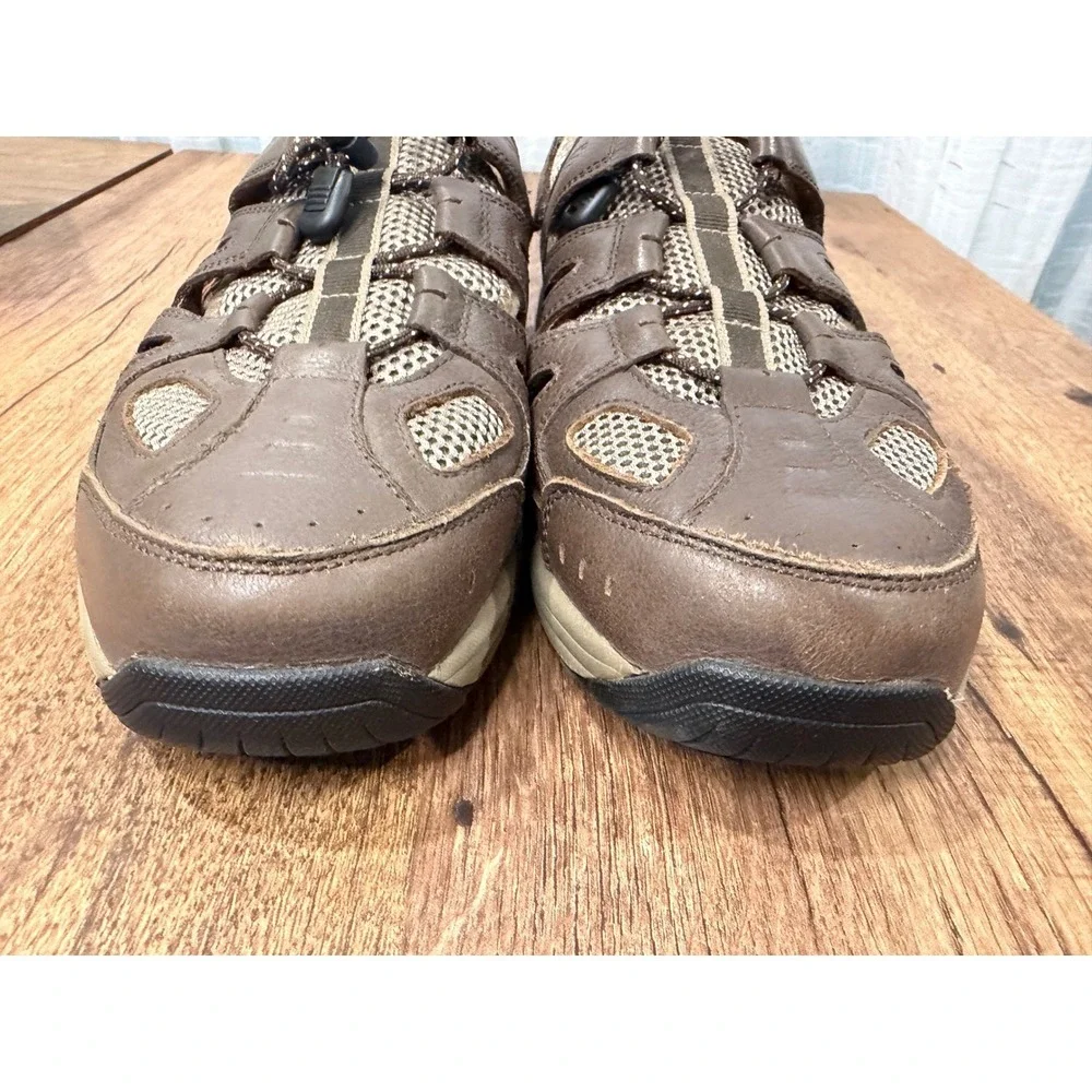 Orthofeet Mens Sandals 10 Wide 2E‎ Brown Leather Athletic Fisherman Comfort